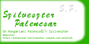 szilveszter palencsar business card